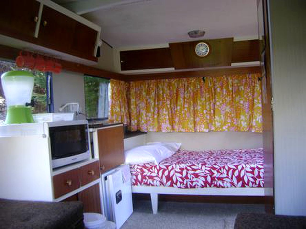 Retro Caravan with Deck by the Sea in Newhaven, New Zealand