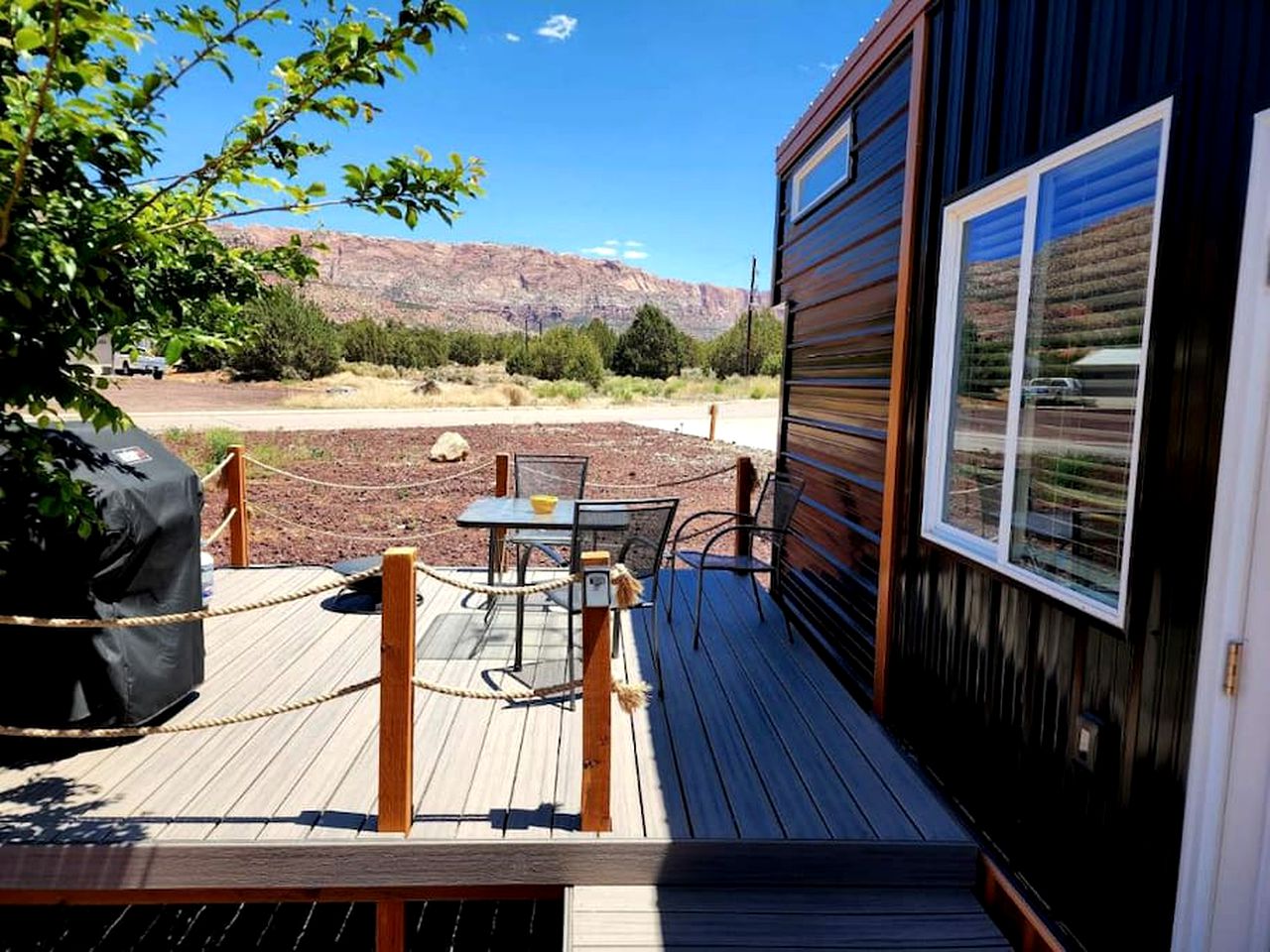 Modern Comforts, Rustic Charm: Tiny House Hideaway with Deck in Apple Valley