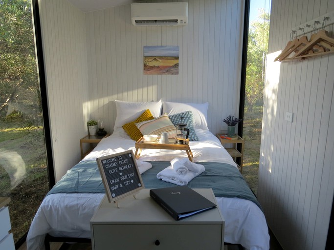 Olive Grove Retreat 1, Tiny Houses, Lake Boga, Australia Glamping Hub