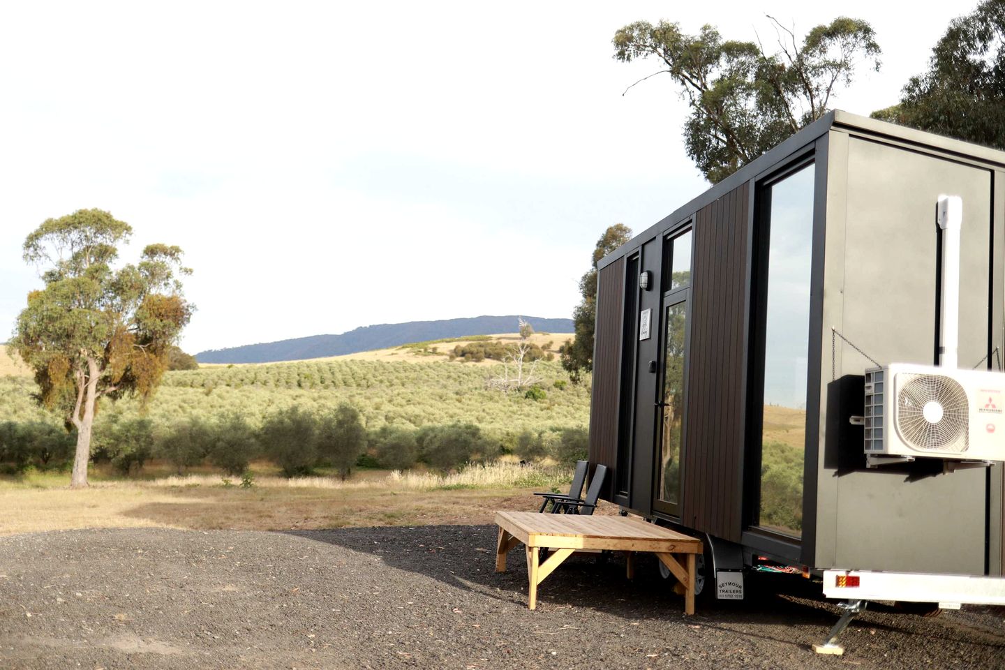 Eco-Friendly Tiny House in an Olive Grove on a Sustainable Organic Olive Farm for a Peaceful Outdoor Experience in Taggerty, Victoria