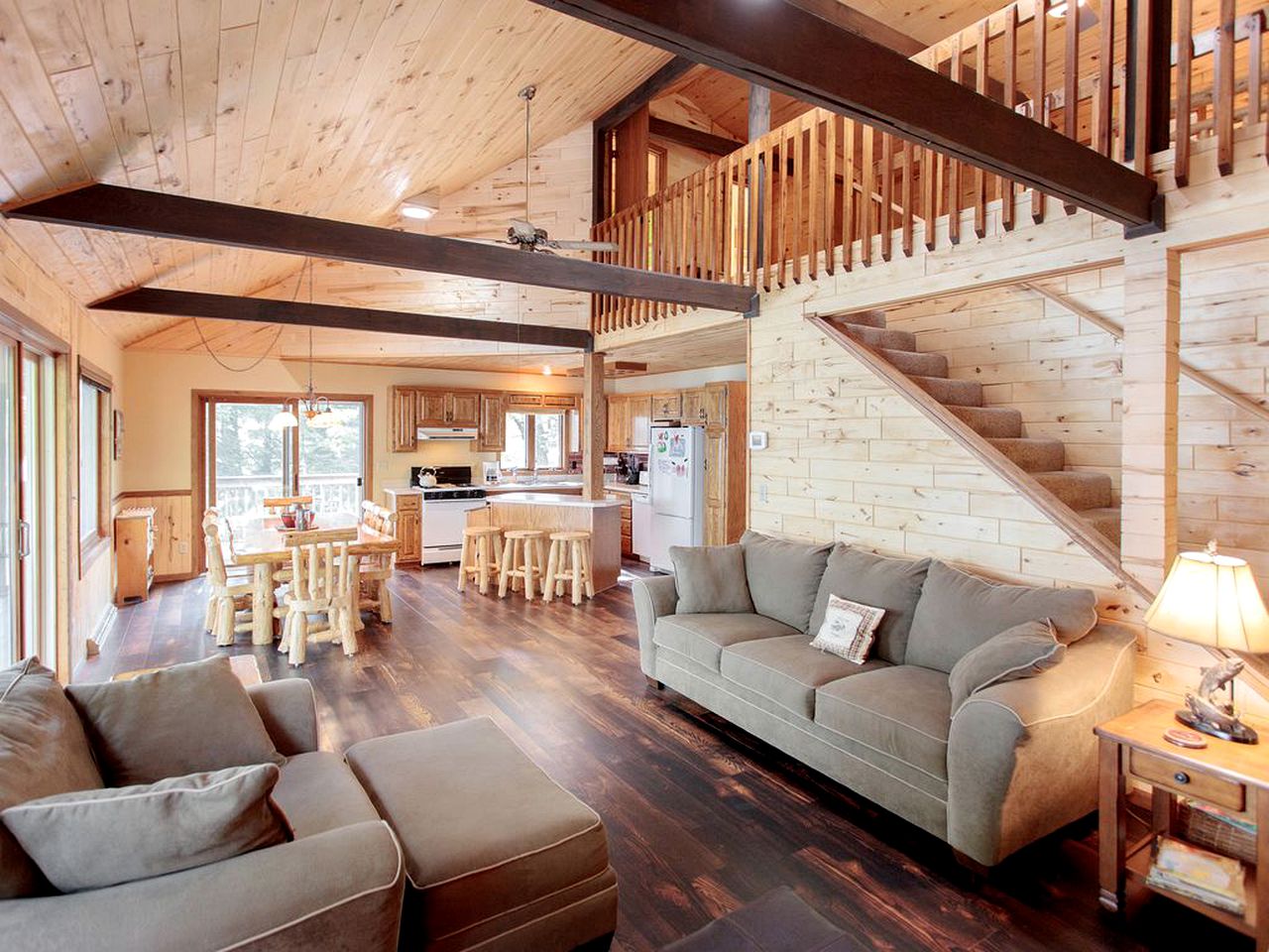 Lakefront Luxury Cabin with Private Beach near Bemidji, Minnesota