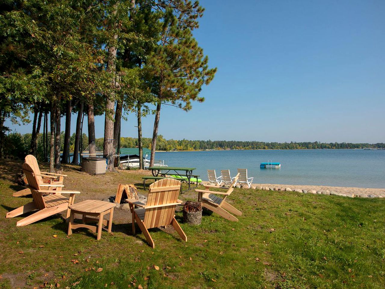 Lakefront Luxury Cabin with Private Beach near Bemidji, Minnesota