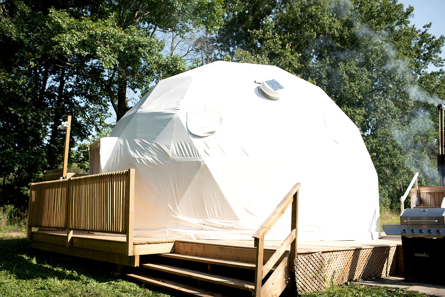 Unique Off-Grid Dome Escape with Hot Tub & Forest Views in Ontario, Canada