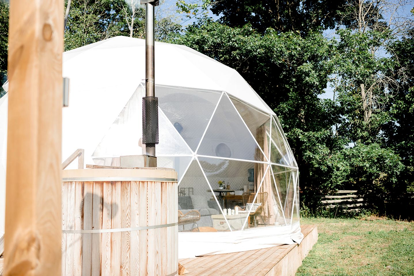 Unique Off-Grid Dome Escape with Hot Tub & Forest Views in Ontario, Canada