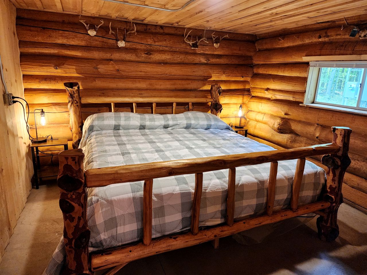 Secluded Rustic Cabins with Private Pond & Trails near ORV Routes in White Cloud, Michigan