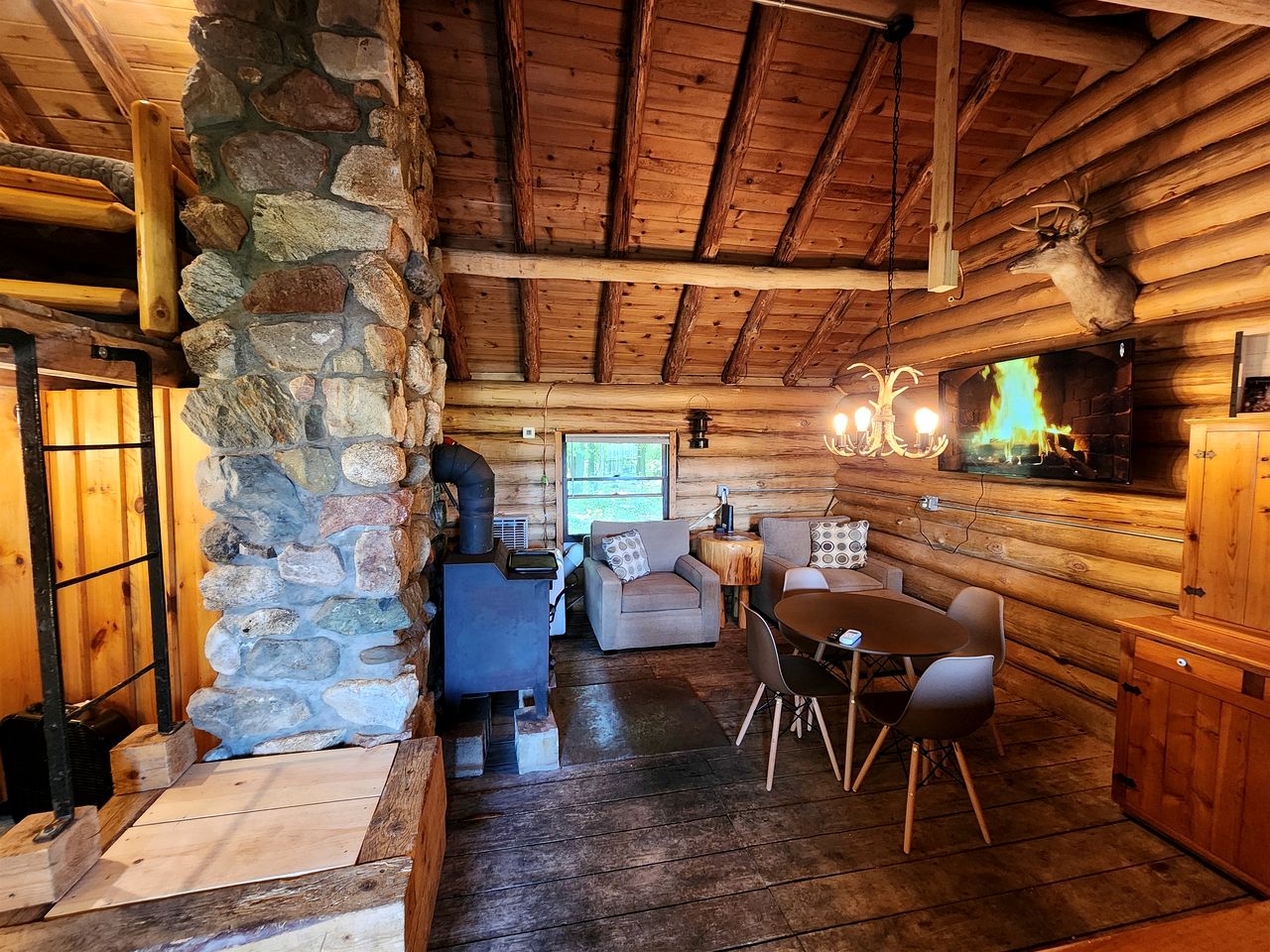 Secluded Rustic Cabins with Private Pond & Trails near ORV Routes in White Cloud, Michigan