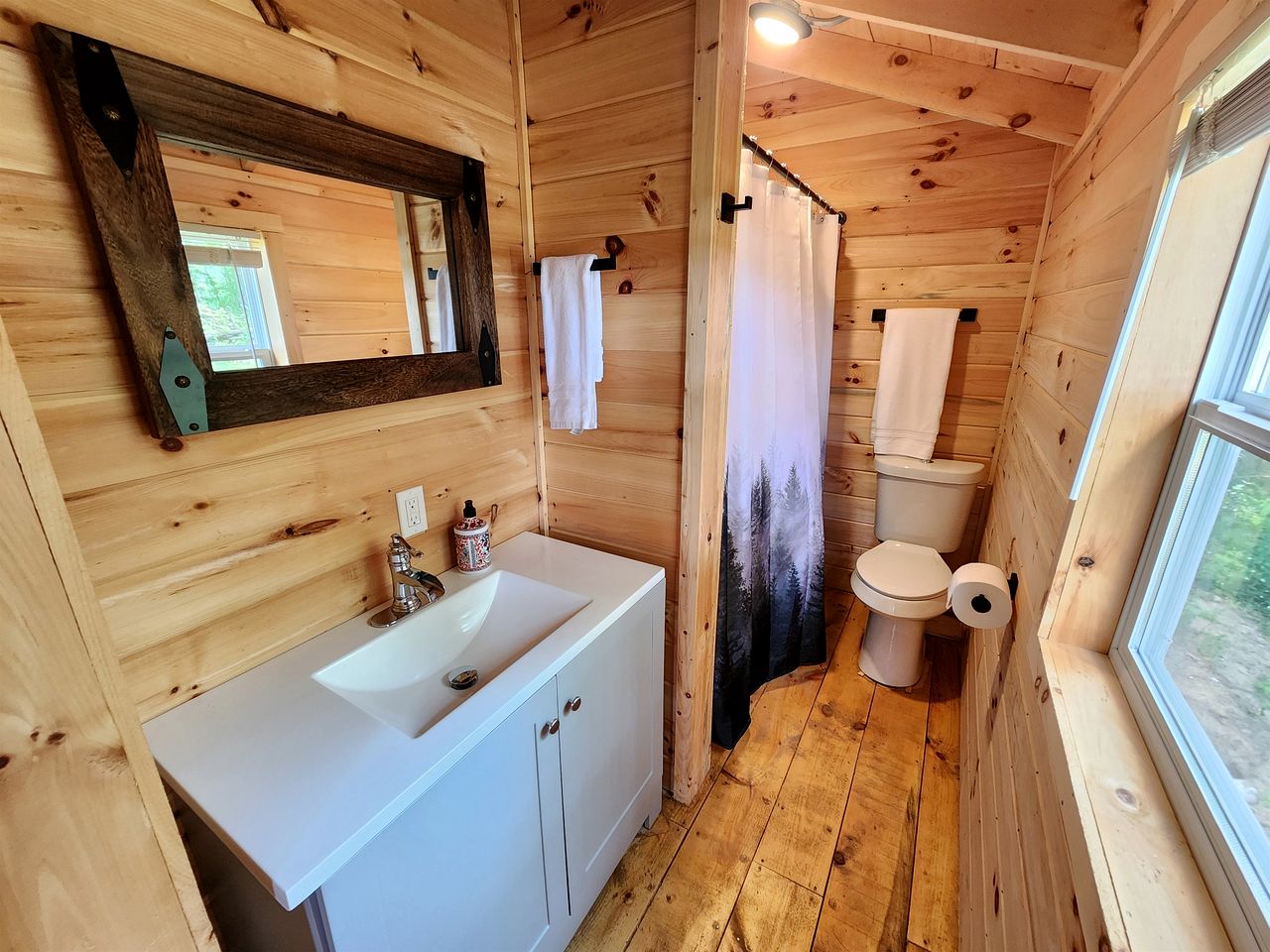 Secluded Rustic Cabins with Private Pond & Trails near ORV Routes in White Cloud, Michigan
