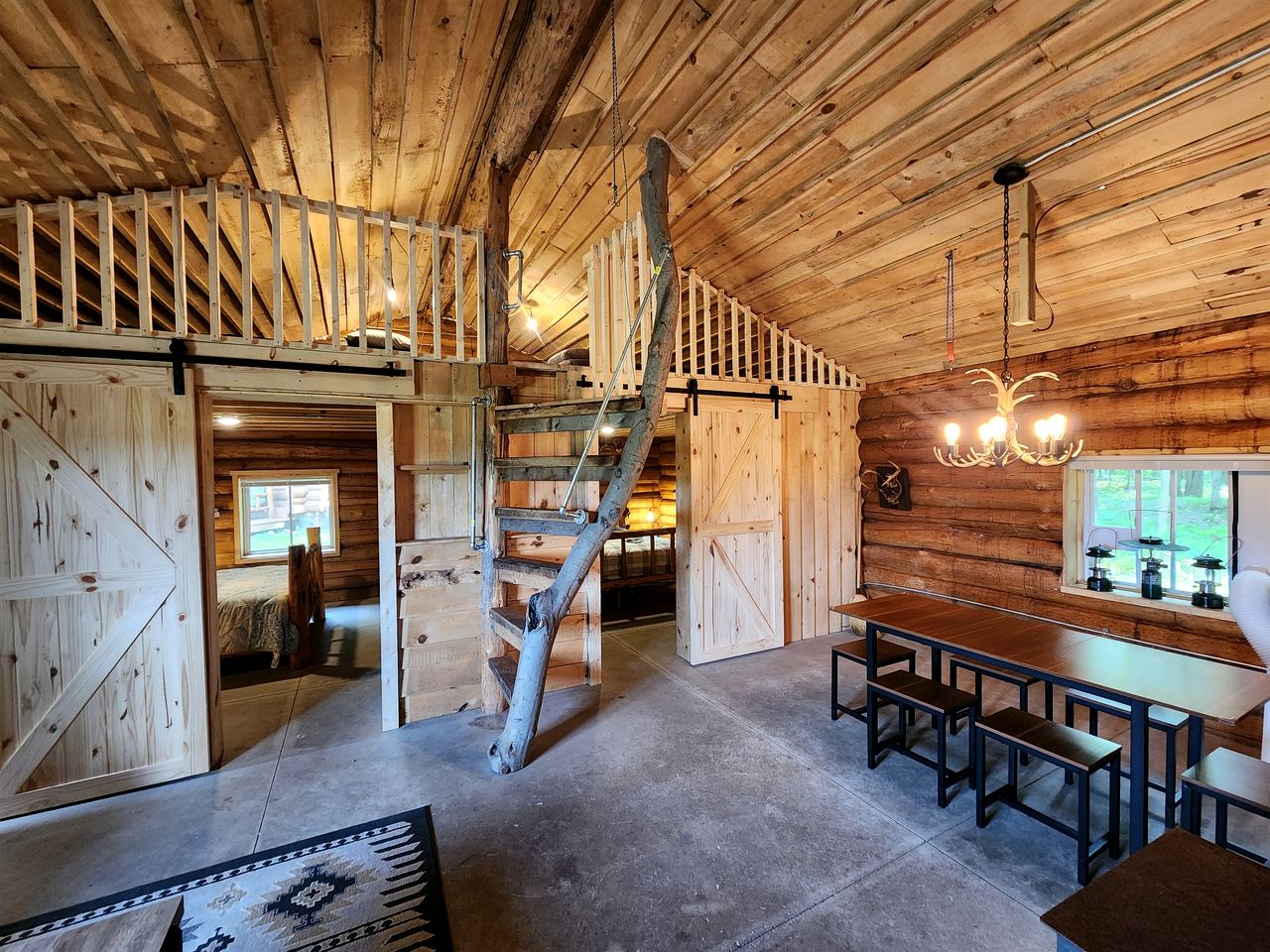 Secluded Rustic Cabins with Private Pond & Trails near ORV Routes in White Cloud, Michigan