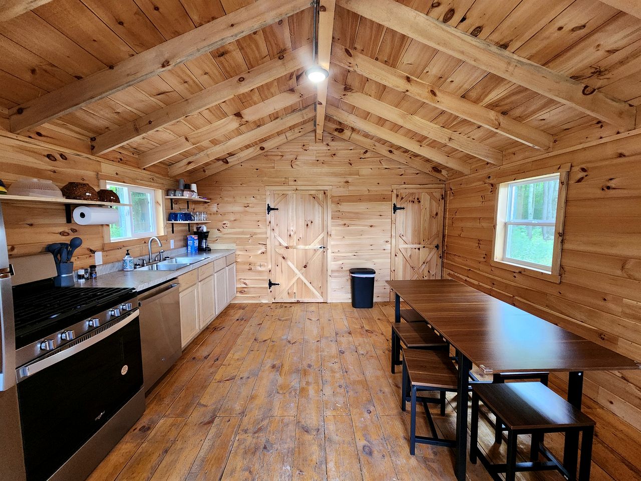 Secluded Rustic Cabins with Private Pond & Trails near ORV Routes in White Cloud, Michigan