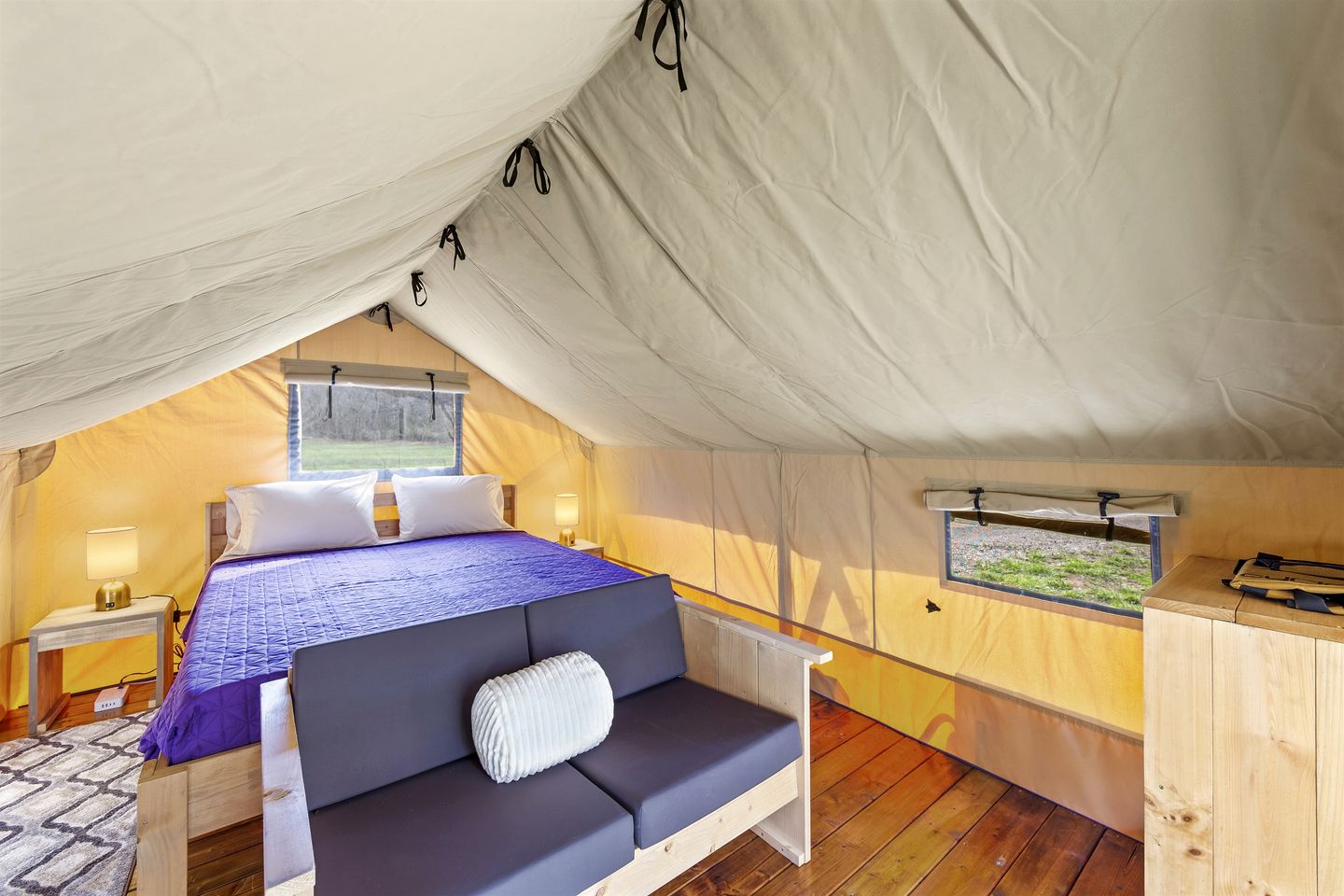 Vibrant Creekside Safari Tent Oasis near Smoky Mountain in Tennessee