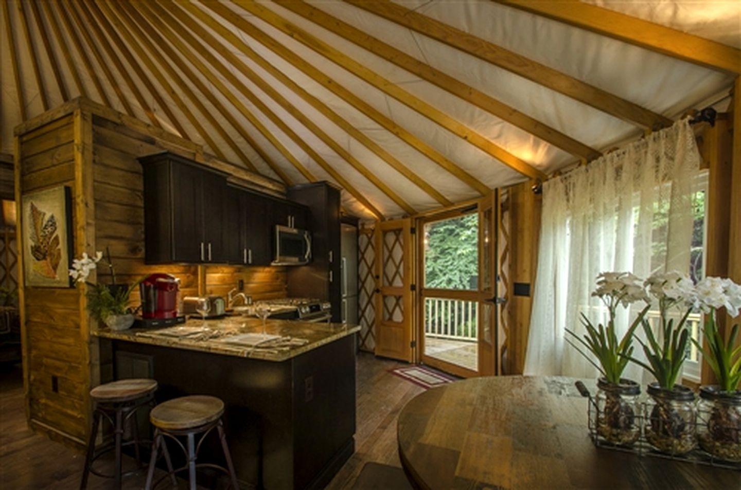 Chic Creek Yurt Comfy for Four in Topton, North Carolina