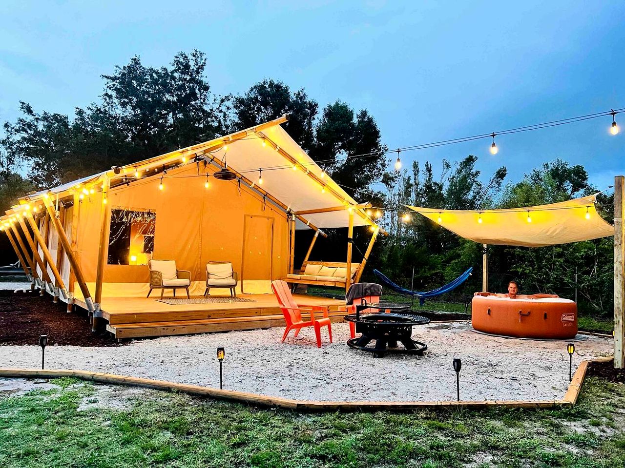 Outstanding Safari Tent with Jacuzzi and and Beautiful Outdoor and Indoor Living in Florida