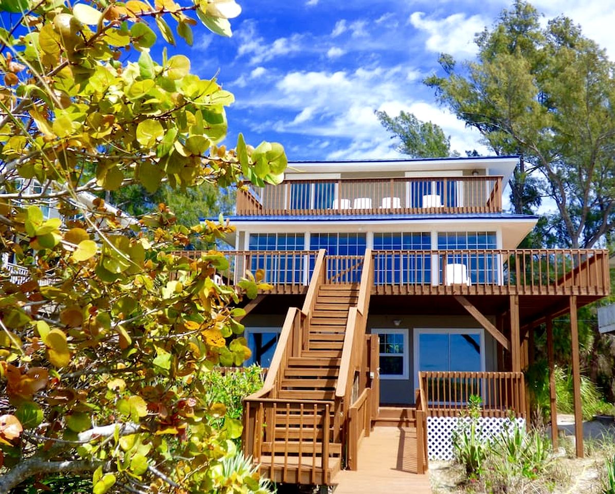 Secluded Beachfront Vacation Home with Private Boardwalk on Little Gasparilla Island near Boca Grande, Florida