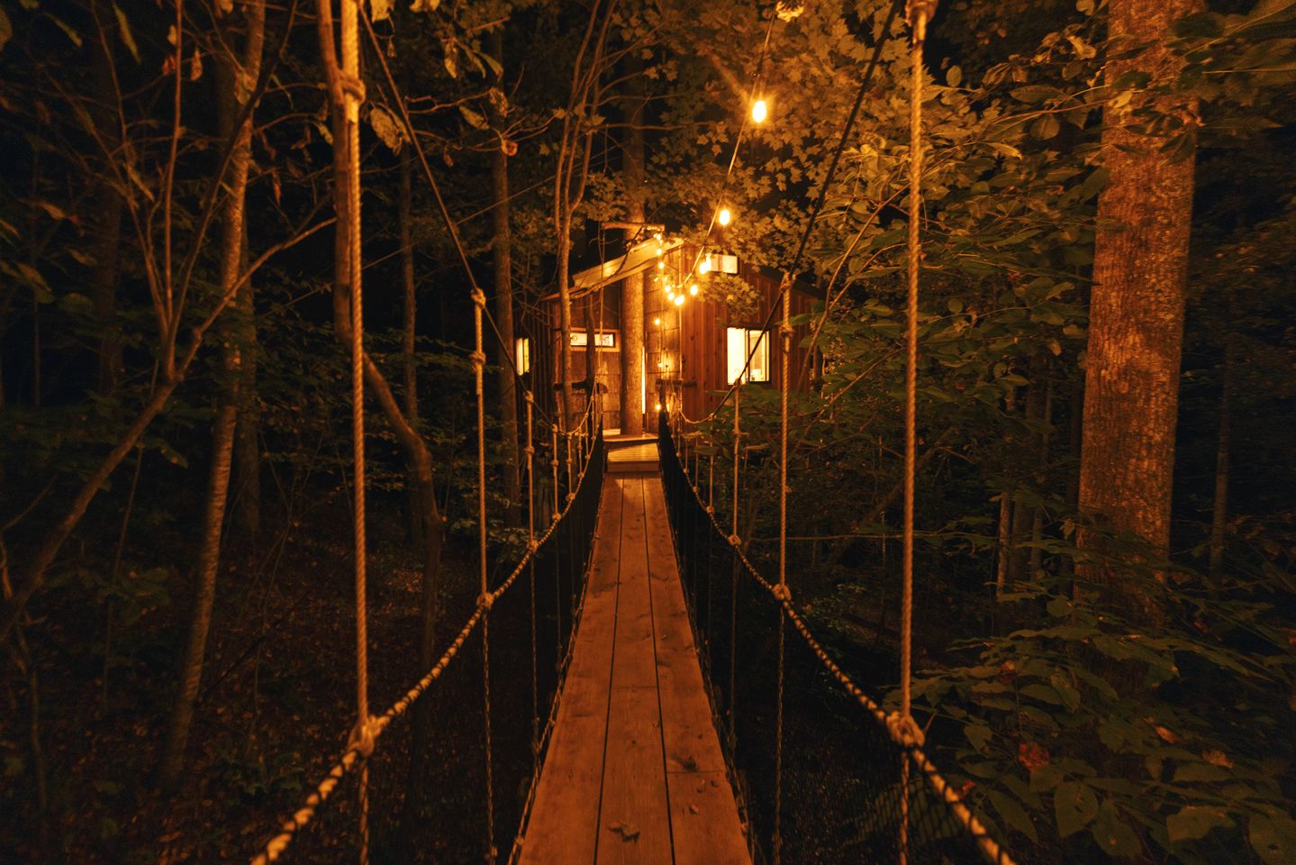 Magical Treehouse Stay with Creekside Sauna Experience in Zirconia, North Carolina