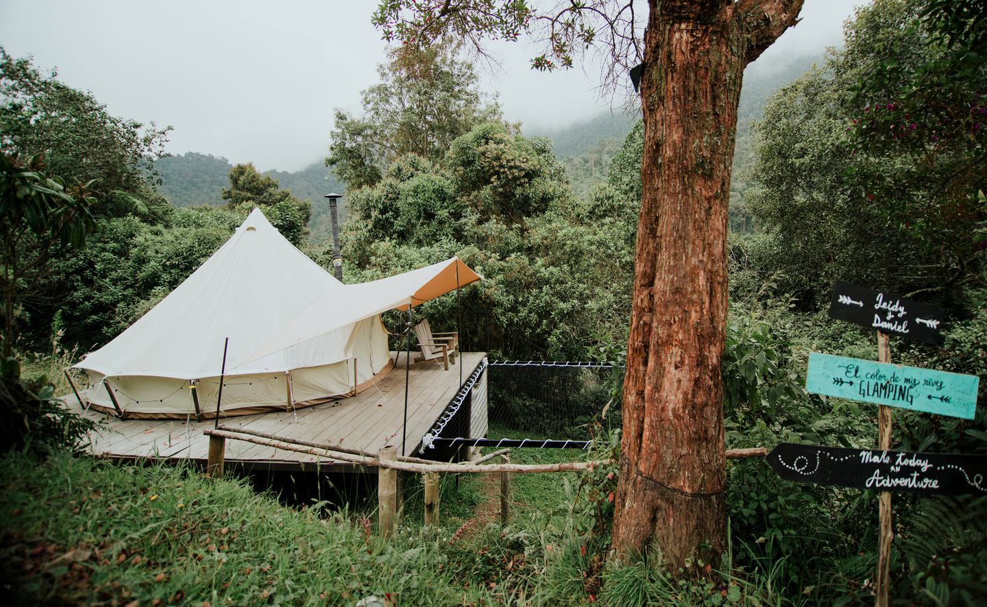 Peaceful and Secluded Bell Tent in the Andes Mountains in Caldas, Colombia