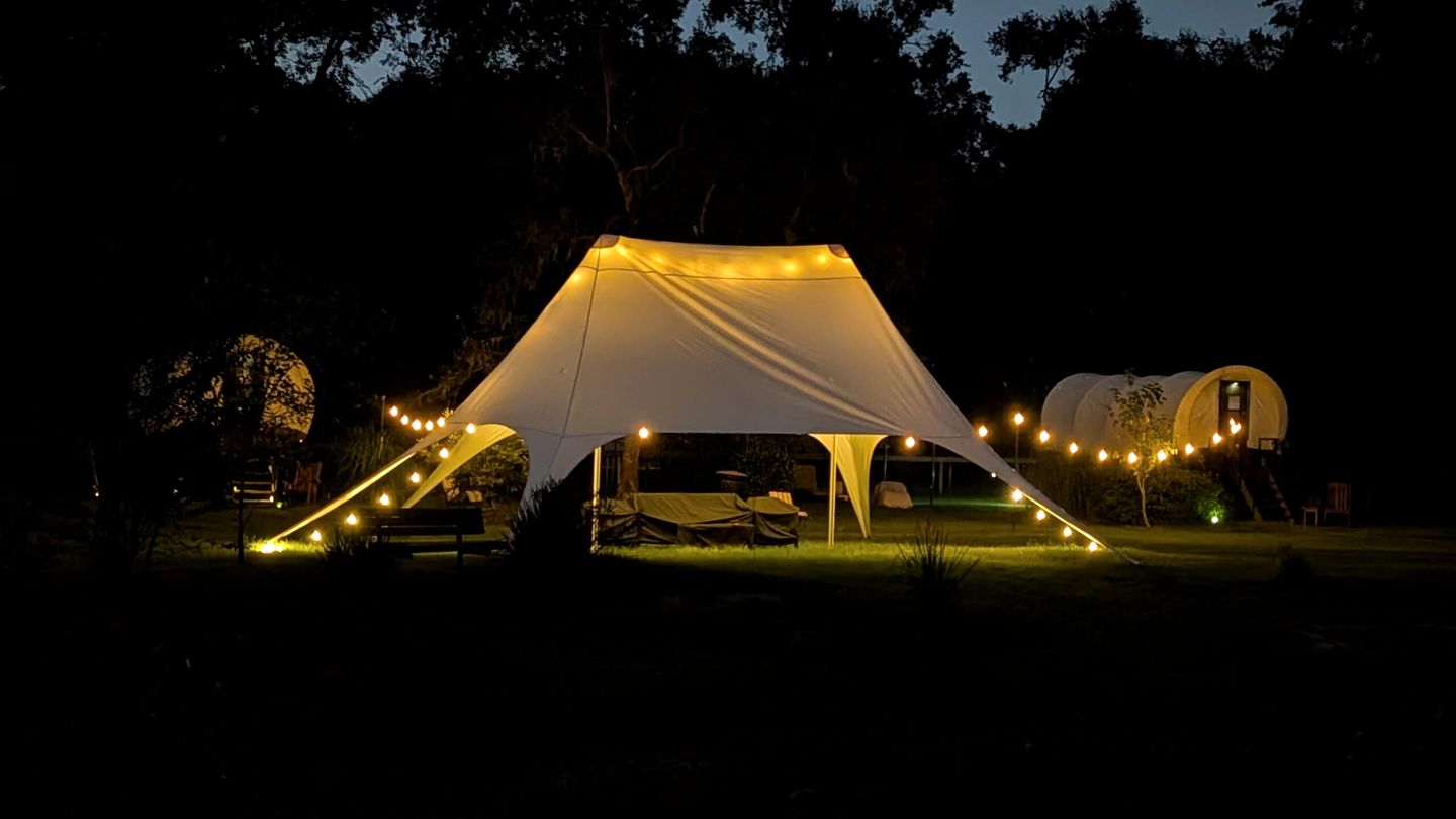 Soulful Glamping Experience with Highland Cows, Private Wagon & Nature in Melrose, Florida