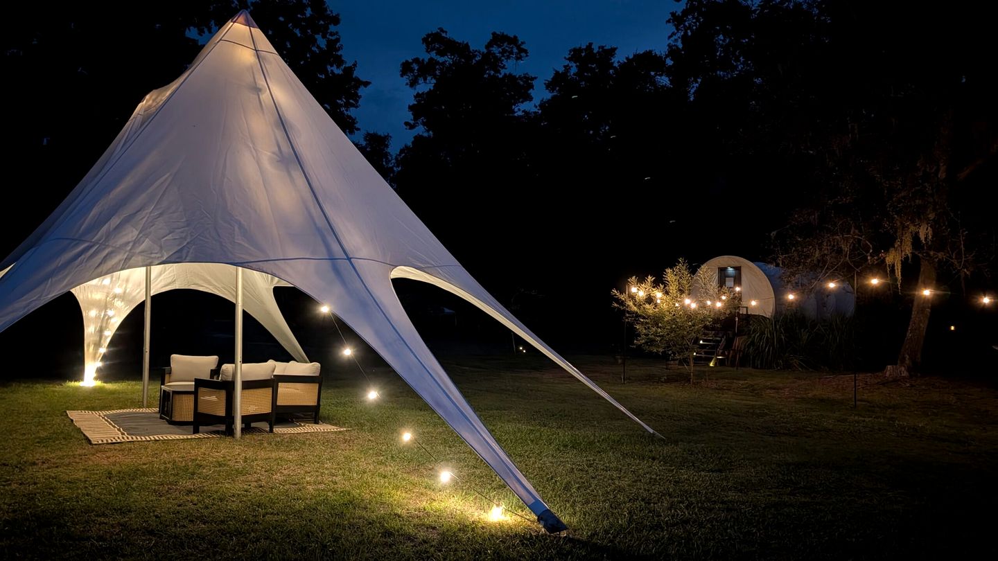 Soulful Glamping Experience with Highland Cows, Private Wagon & Nature in Melrose, Florida