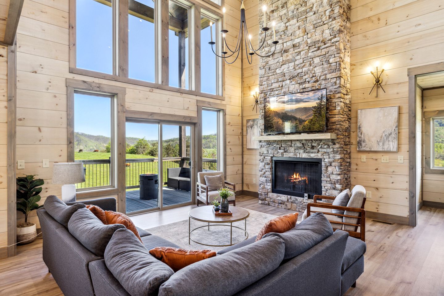 Impressive Three Level Cabin with Game and Theater Room and Countryside Views in Tennessee