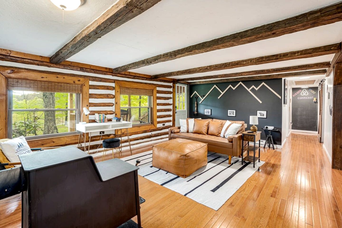 Modernized Log Cabin with Hot Tub, Fire Pit and Amazing Views Just Minutes from the Cacapon Mountains in Berkeley Springs, WV