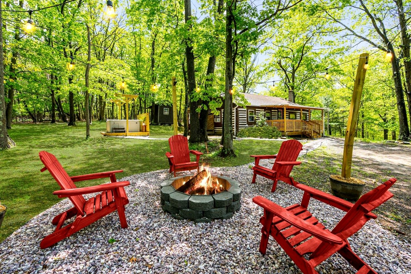 Modernized Log Cabin with Hot Tub, Fire Pit and Amazing Views Just Minutes from the Cacapon Mountains in Berkeley Springs, WV