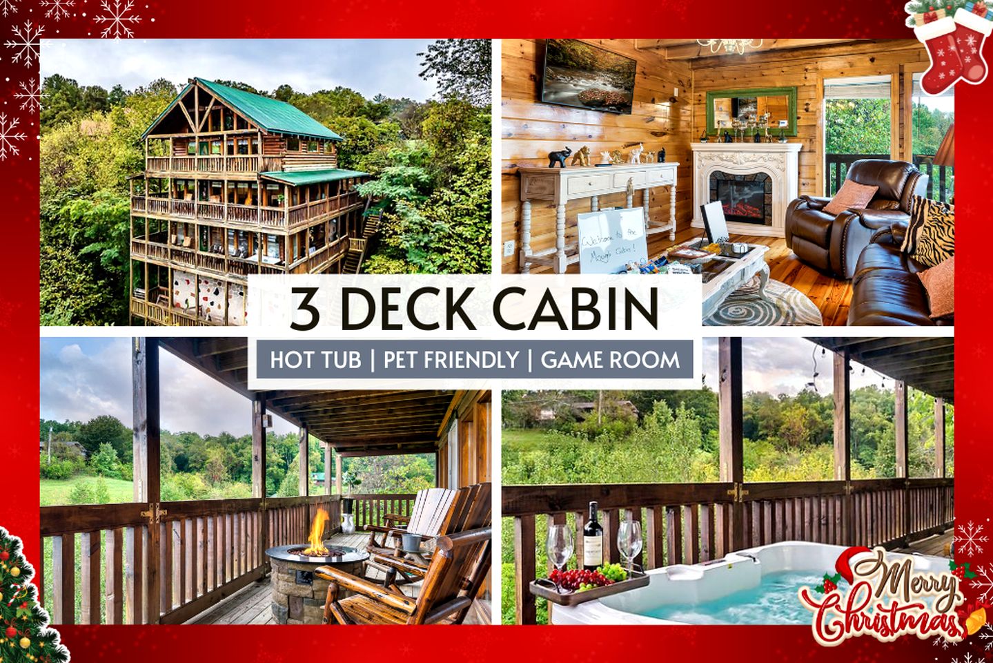 Pet Friendly Log Cabin in the Heart of the Smoky Mountains with Hot Tub and a Pool Table, Sevierville