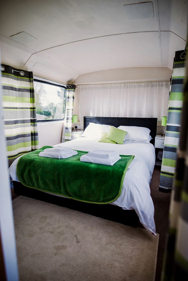 Remodeled Double Decker Bus Rental for Unique Accommodation near Shrewsbury, England