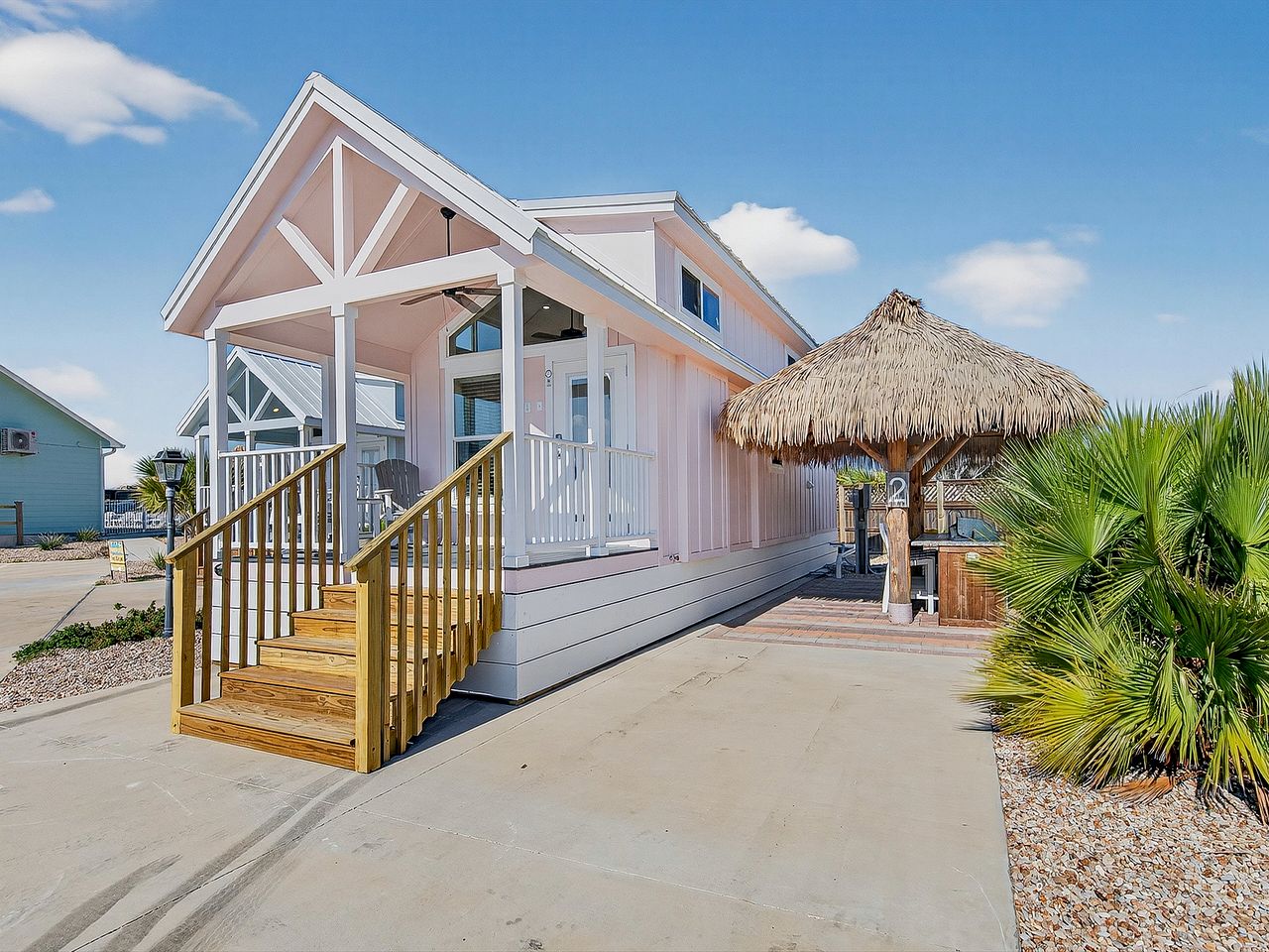 Cozy Tiny Home with Private Palapa Kitchen near Ship Channel in Port Aransas, TX