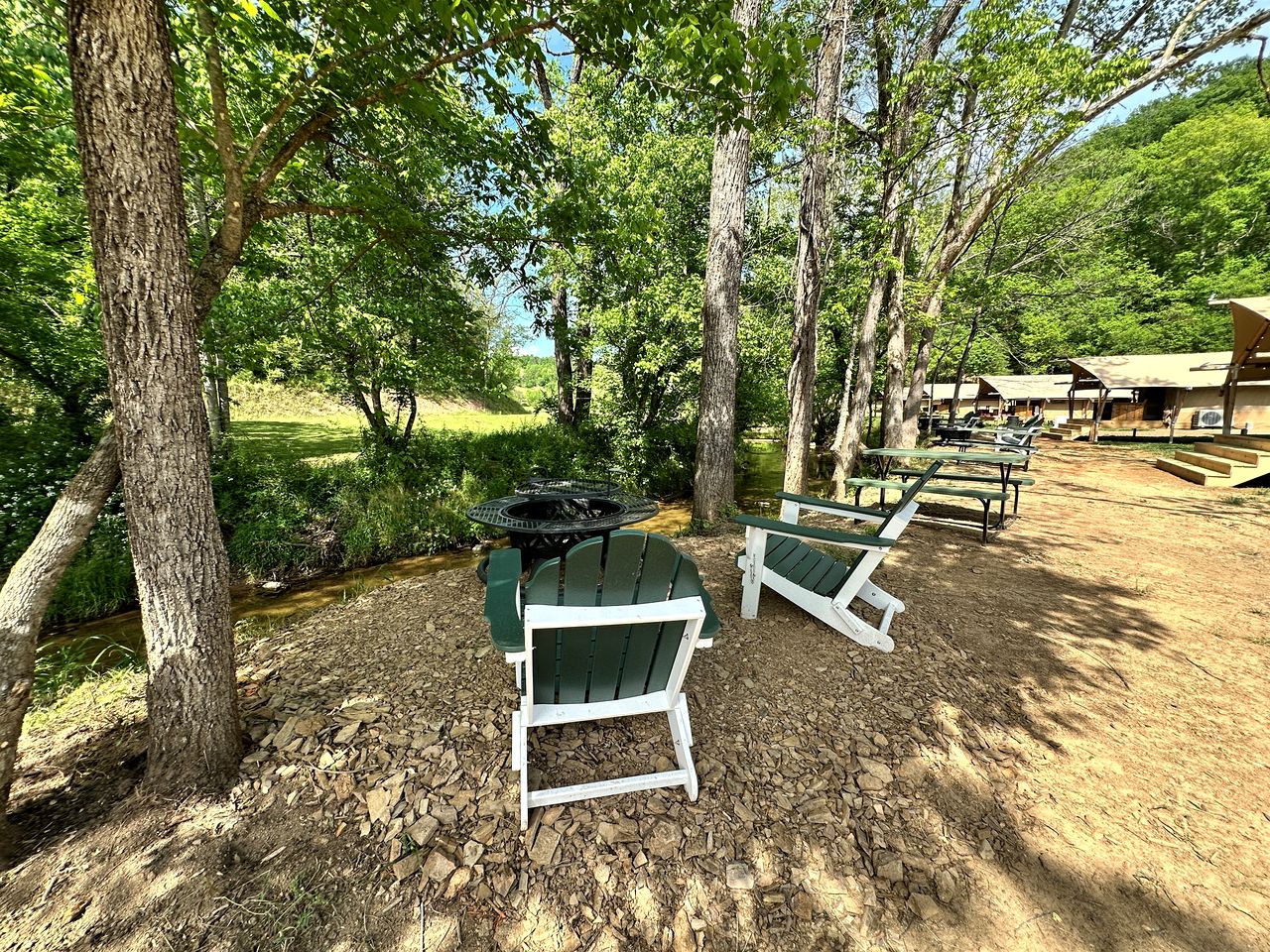 Enchanting Creekside Safari Tent Haven near Smoky Mountain in Tennessee