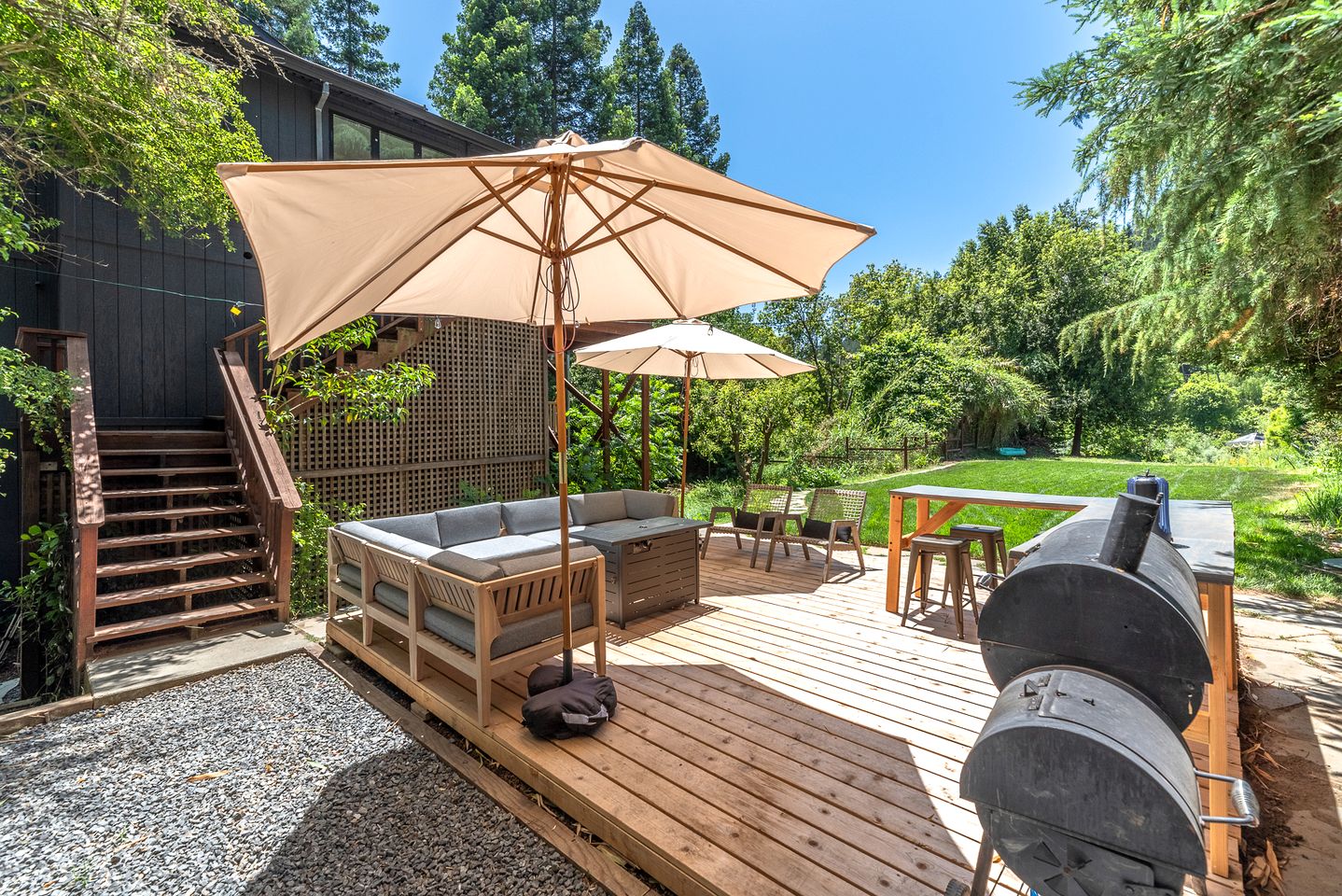 Stylish Riverfront Retreat with Private Dock & Hot Tub near Wineries in Forestville, California