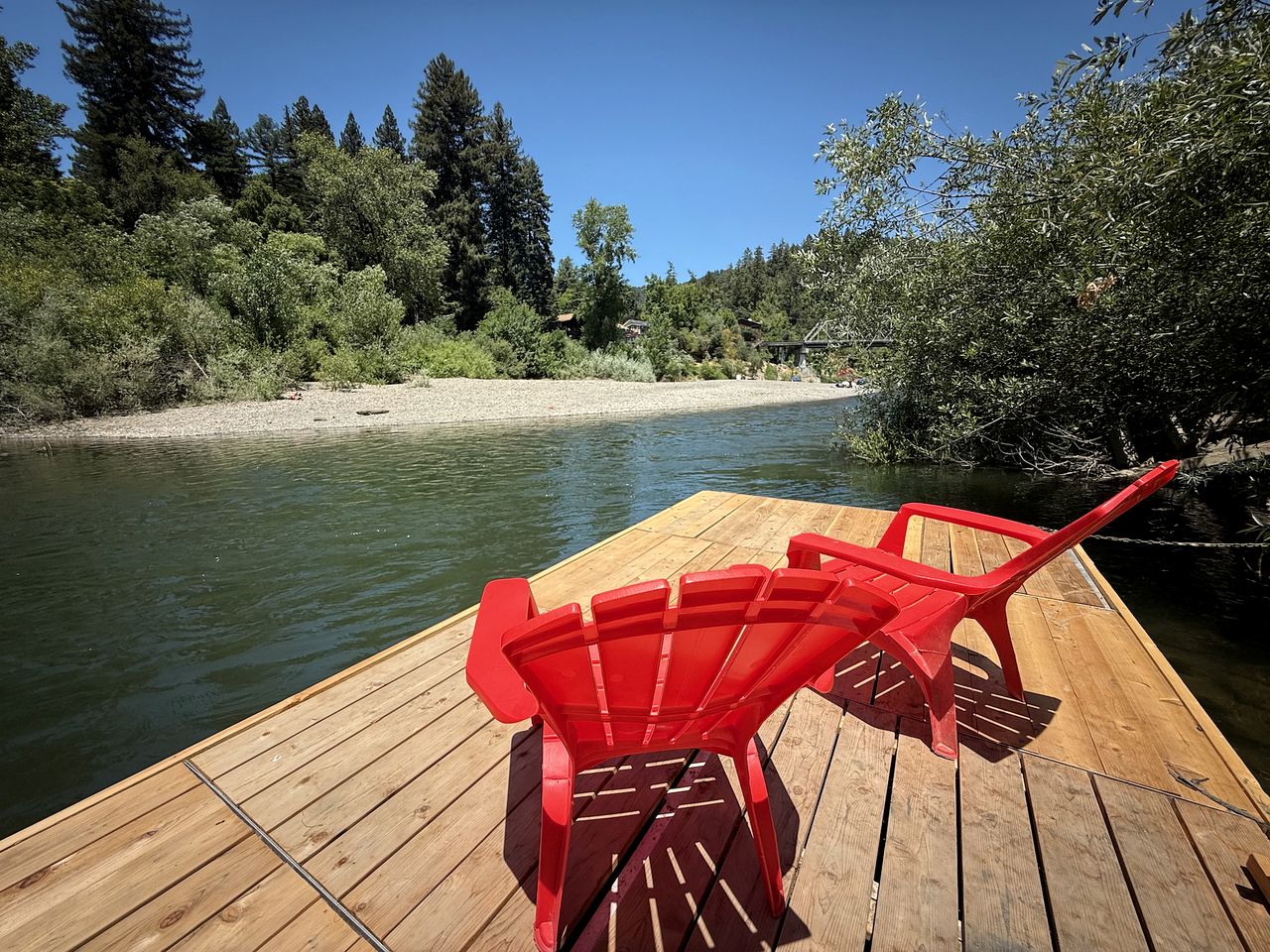 Stylish Riverfront Retreat with Private Dock & Hot Tub near Wineries in Forestville, California