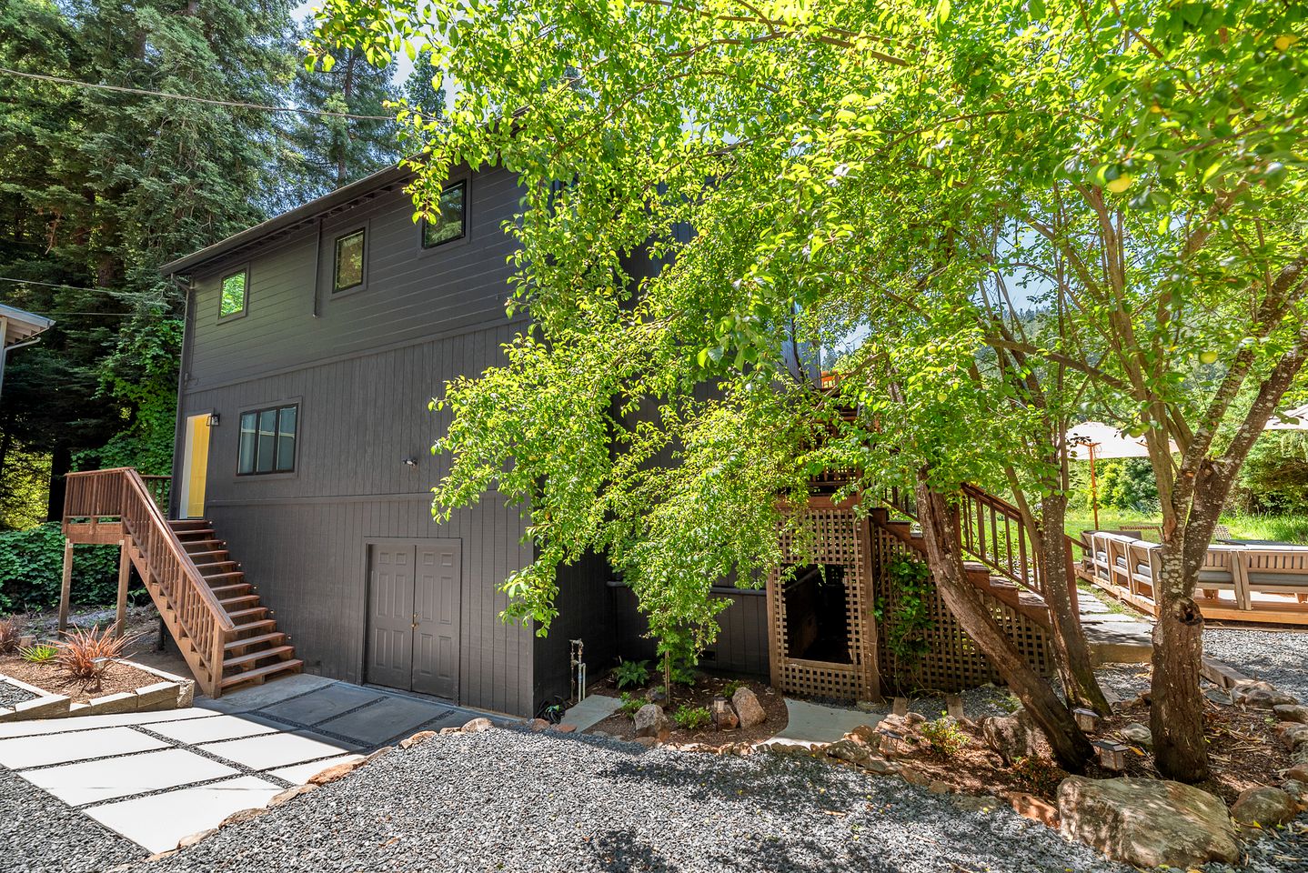 Stylish Riverfront Retreat with Private Dock & Hot Tub near Wineries in Forestville, California