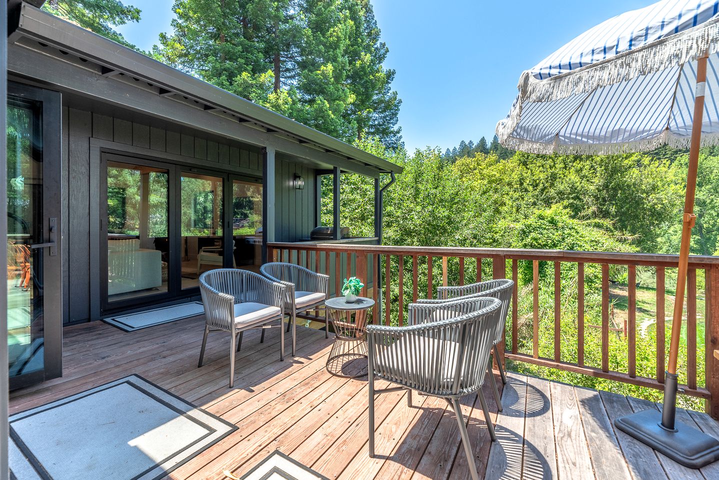 Stylish Riverfront Retreat with Private Dock & Hot Tub near Wineries in Forestville, California