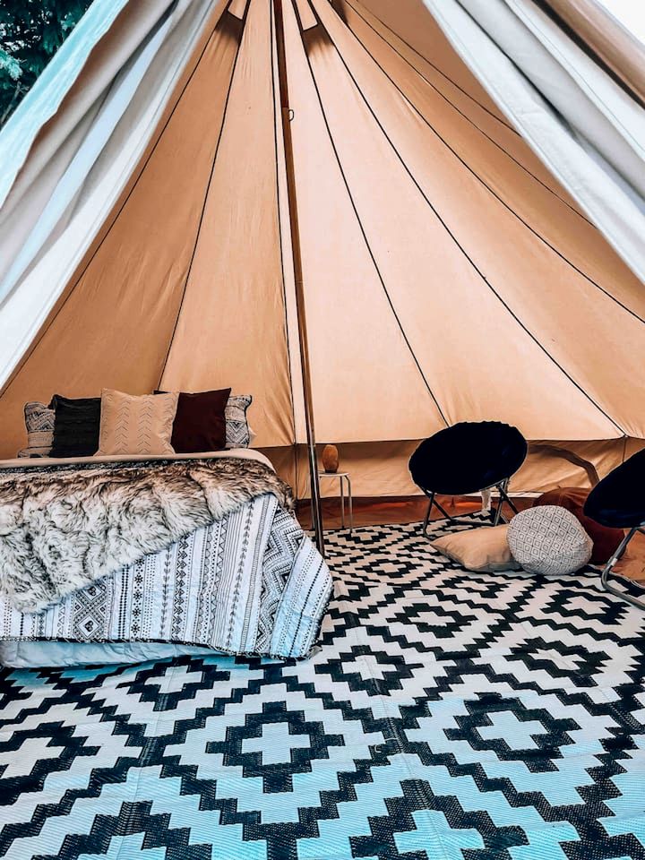 Cozy Bell Tent Glamping in Swan Valley, Idaho near Jackson Hole