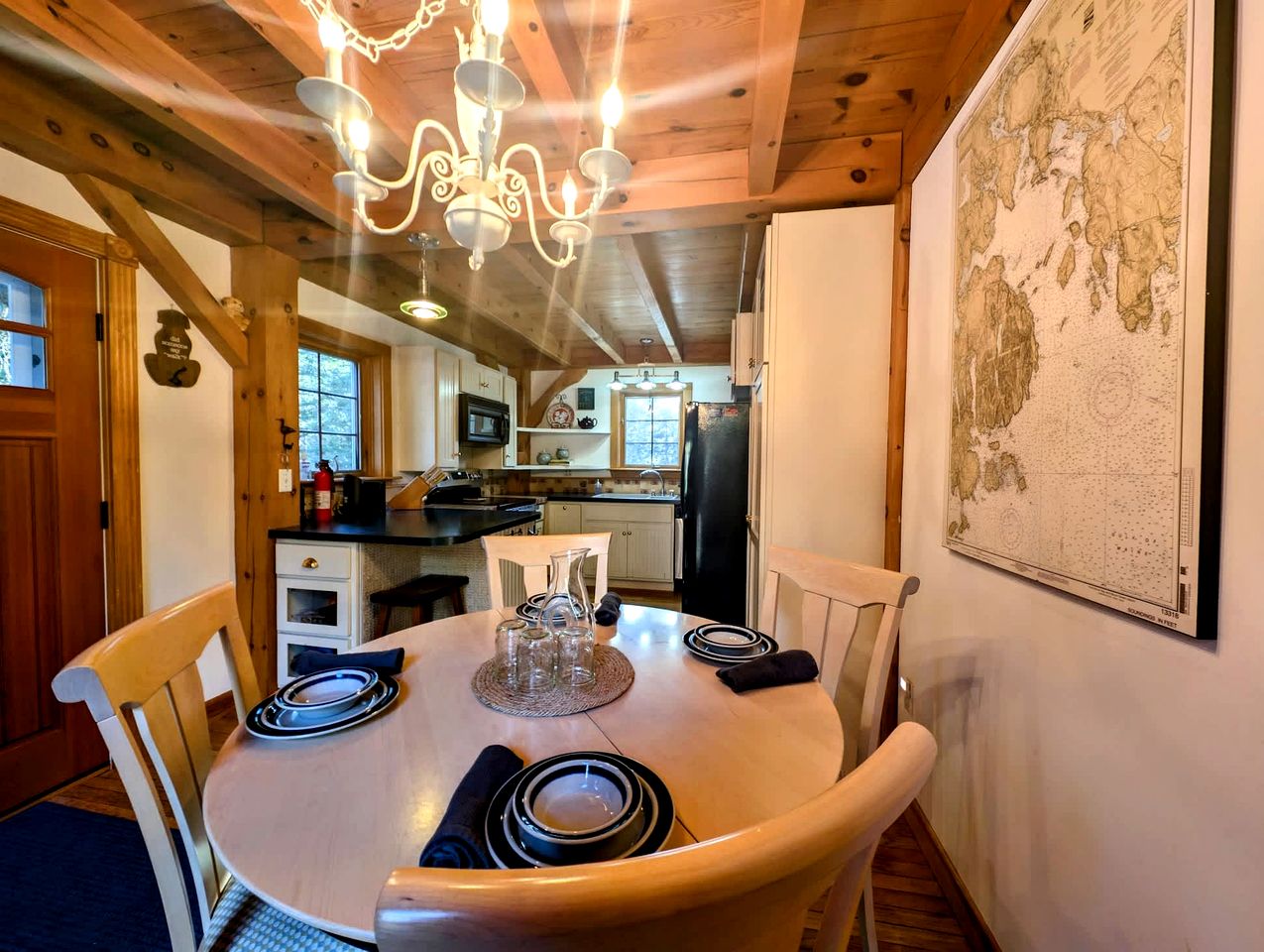 Bright Post & Beam Retreat with Fire Pit & Game Room Near Acadia | Sorrento, Maine