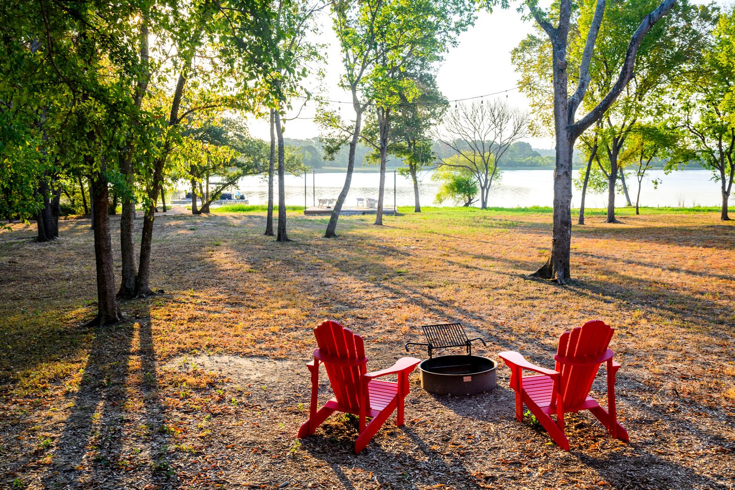 Beautiful Lakefront Glamping Cabin with Fire Pit and Lake Views near Austin, Texas
