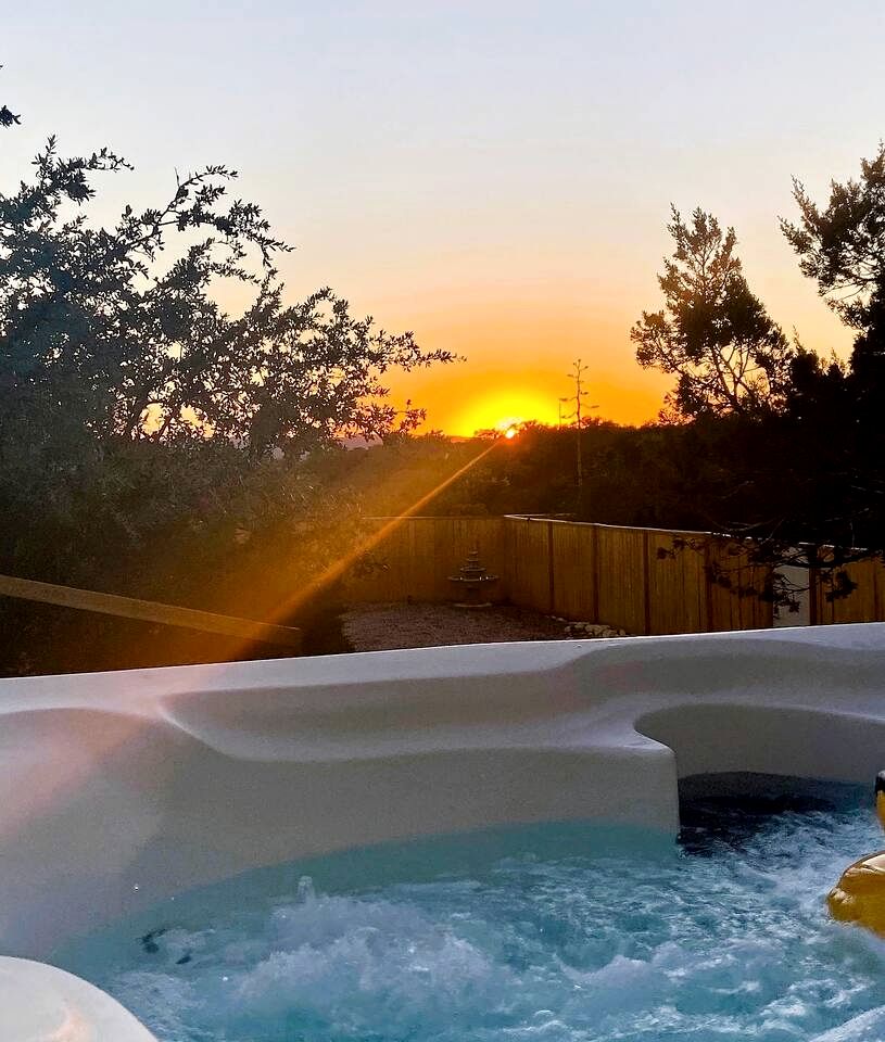 Luxury Hilltop Safari Tent with Private Hot Tub near Lake Travis in Marble Falls, Texas