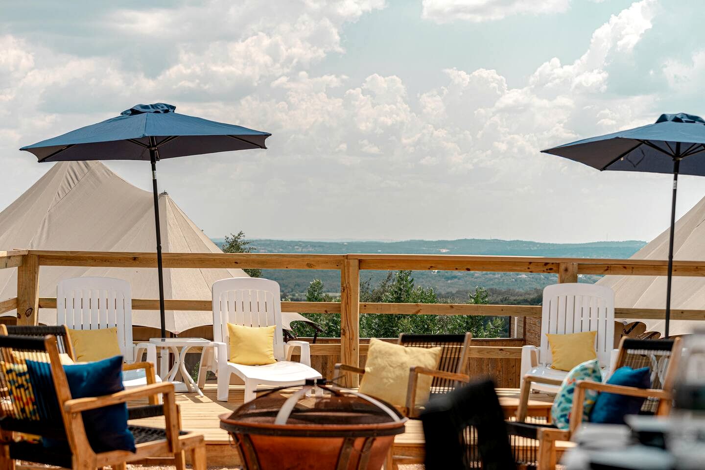 Luxury Hilltop Safari Tent with Private Hot Tub near Lake Travis in Marble Falls, Texas