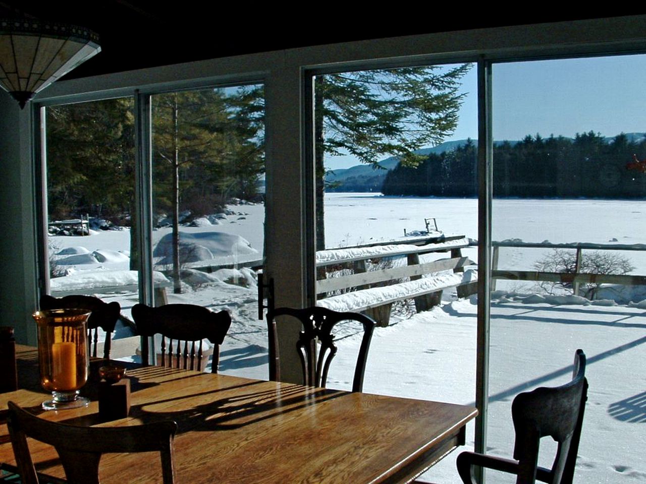 Spacious Cabin Rental for 12 Overlooking Sunappe Lake in New Hampshire