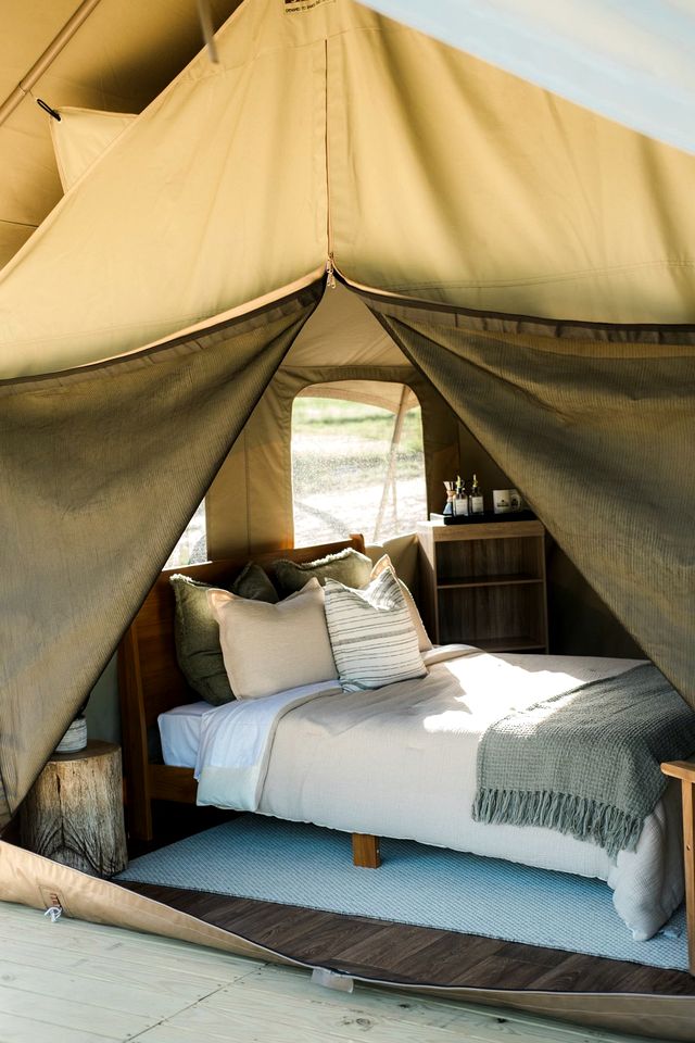 Pure Glamping Experience in this Lakefront Tented Cabin in Greenville, South Carolina