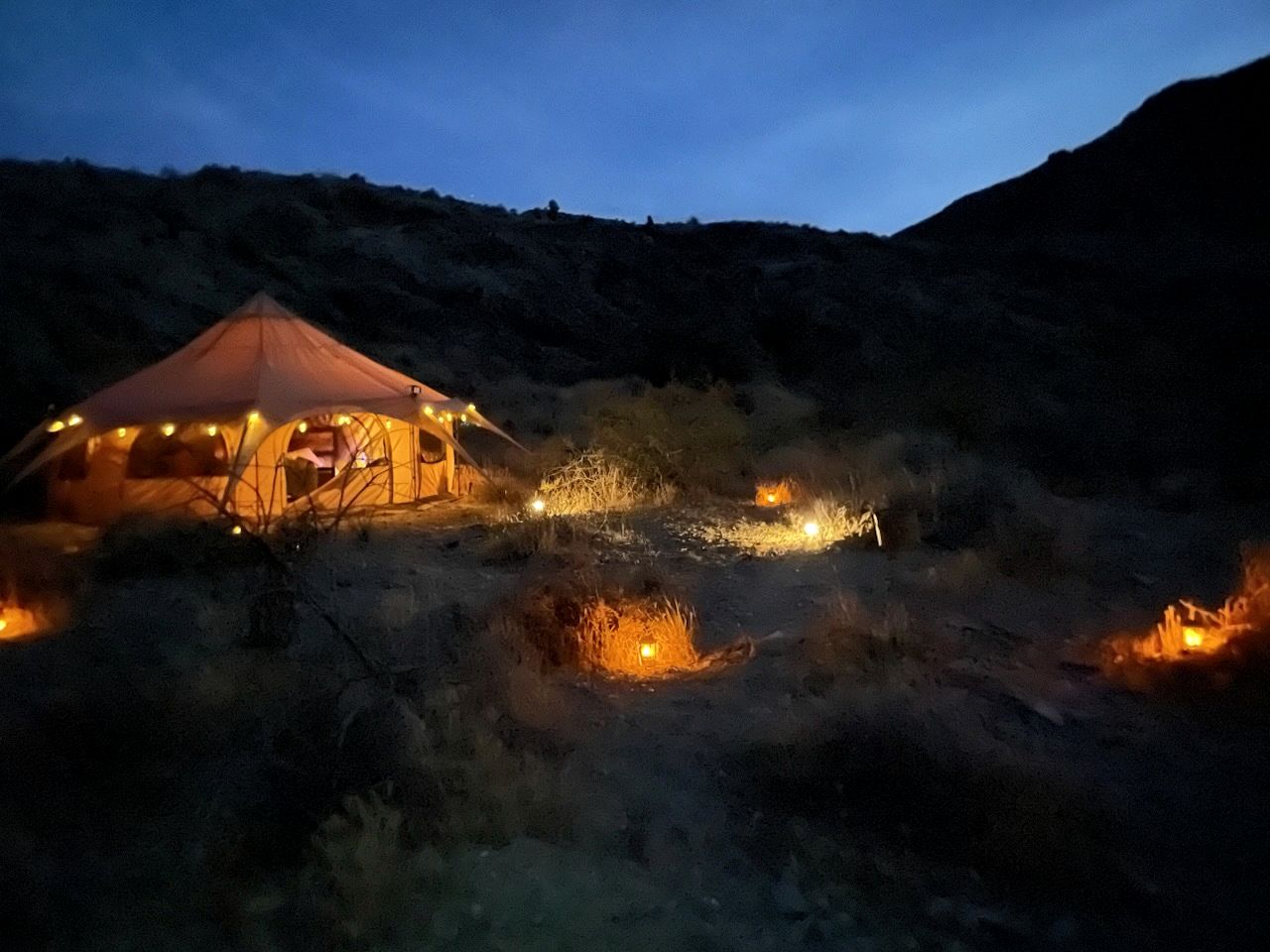 Intimate Remote Bell Tent Perfect for a Unique Desert Escape in Nevada