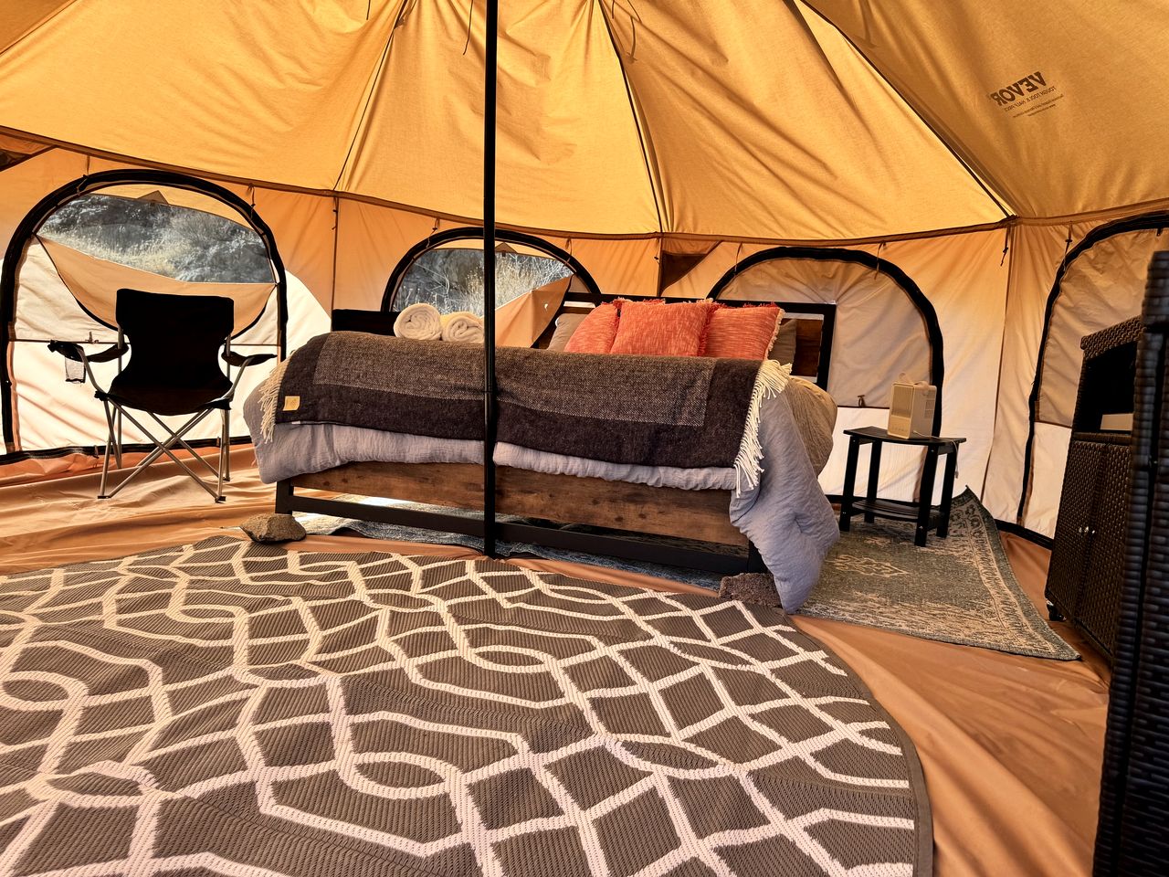 Intimate Remote Bell Tent Perfect for a Unique Desert Escape in Nevada