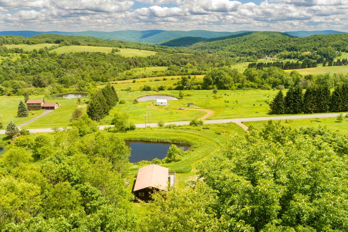 Peaceful Cabin Retreat with Mountain Views & Private Acreage in Hamden, New York