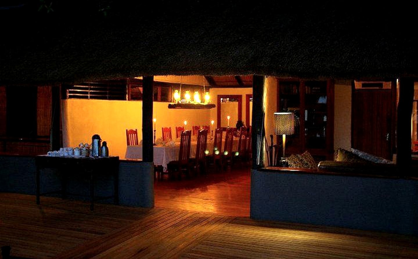 Raised Thatch and Reed Chalets on Xugana Lagoon of Botswana