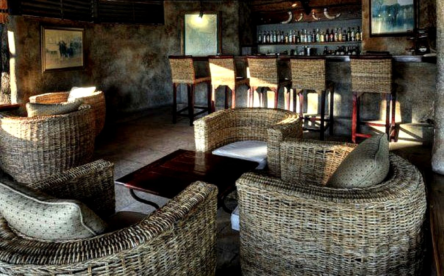 Raised Thatch and Reed Chalets on Xugana Lagoon of Botswana