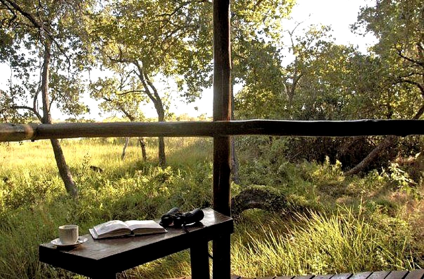 Raised Thatch and Reed Chalets on Xugana Lagoon of Botswana