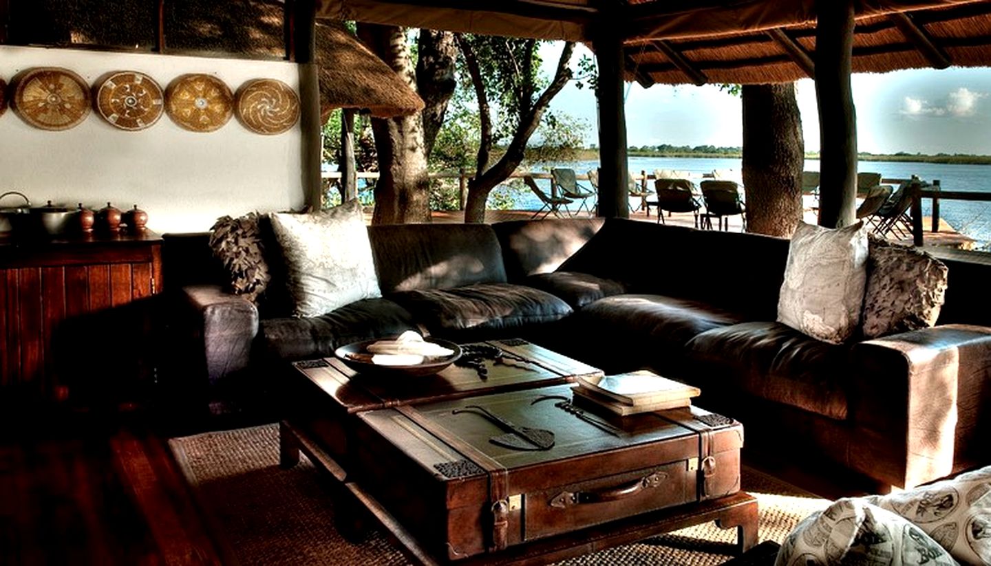 Raised Thatch and Reed Chalets on Xugana Lagoon of Botswana