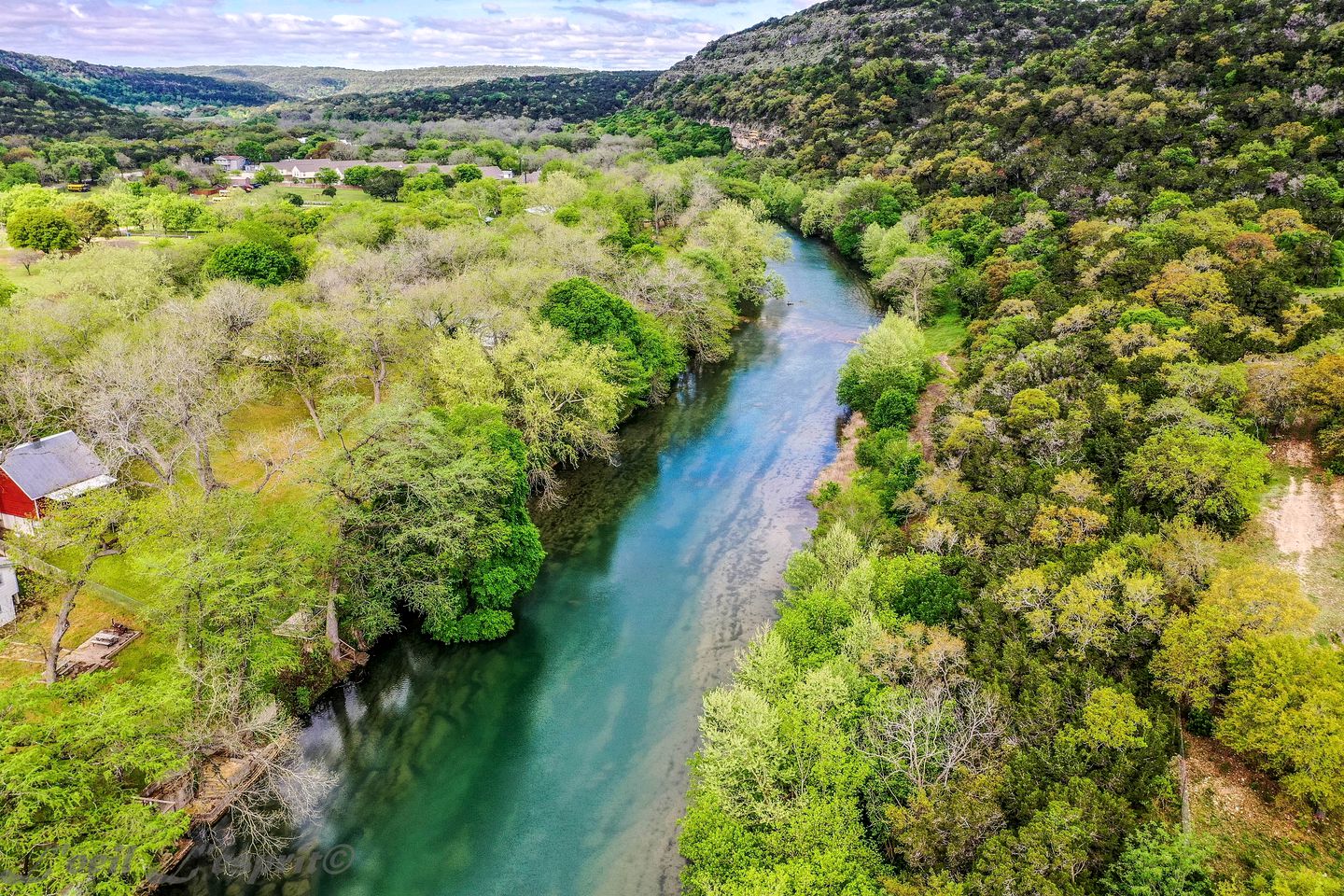 Red Barn Glamping Stay along the Guadalupe River