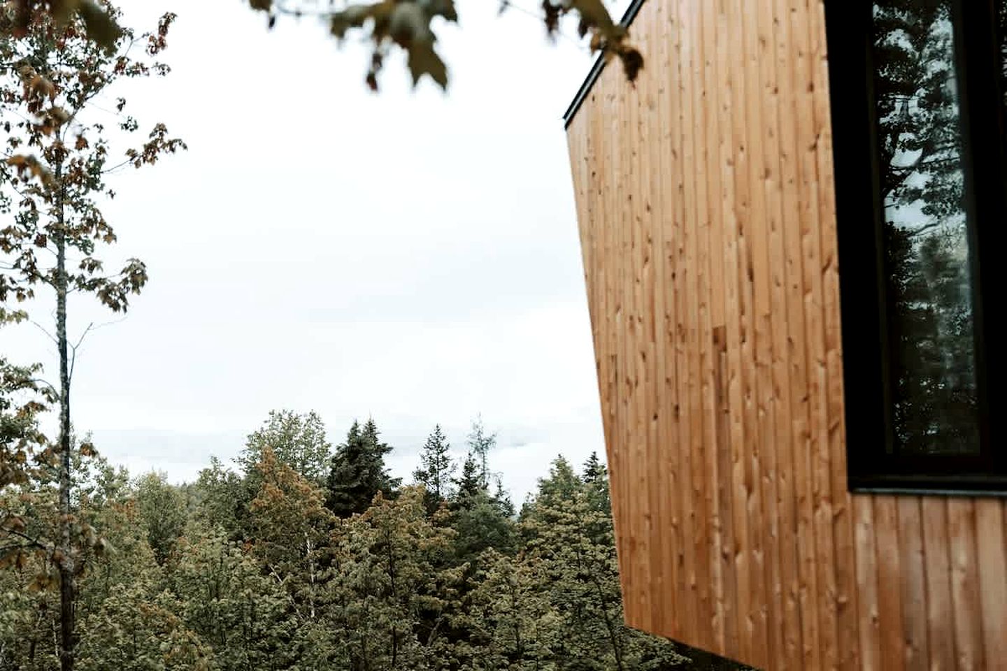 Off-Grid and Natural Cabin Nestled in the Forest with Views of Grands-Jardins National Park, Quebec, Canada