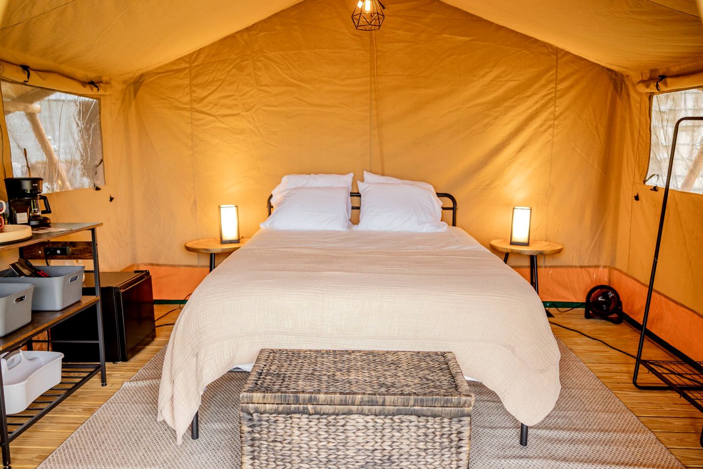 Rustic Vineyard Glamping Tent with Wine Tastings near Lakes and Trails in Currie, Minnesota