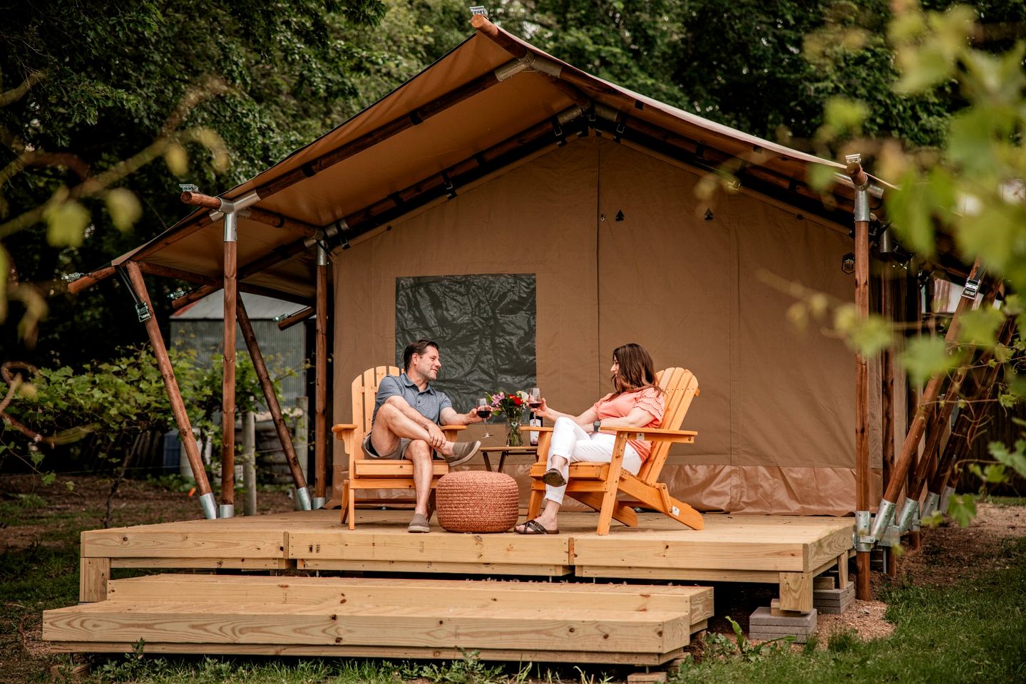 Rustic Vineyard Glamping Tent with Wine Tastings near Lakes and Trails in Currie, Minnesota